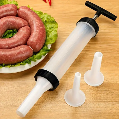 Manual Sausage Maker with 3 Stuffing Nozzles